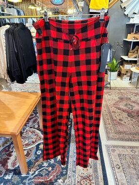 Leggings Depot Red and Black Buffalo Plaid Pajama Pants